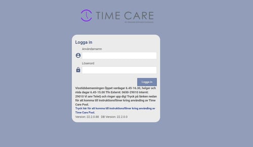 Skärmbilder från Time Care
